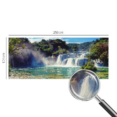 Papel mural texturado decorativo con motivo de paisaje de cascada