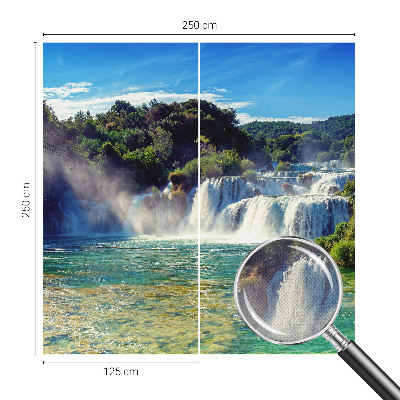 Papel mural texturado decorativo con motivo de paisaje de cascada