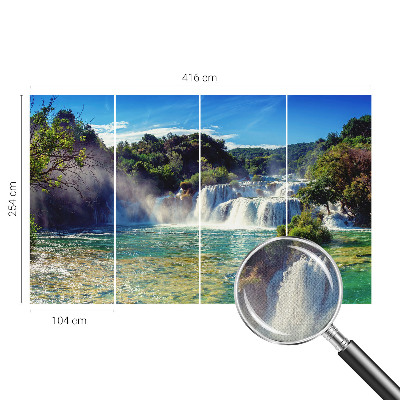 Papel mural texturado decorativo con motivo de paisaje de cascada