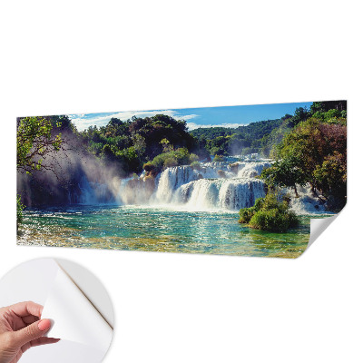Papel mural texturado decorativo con motivo de paisaje de cascada
