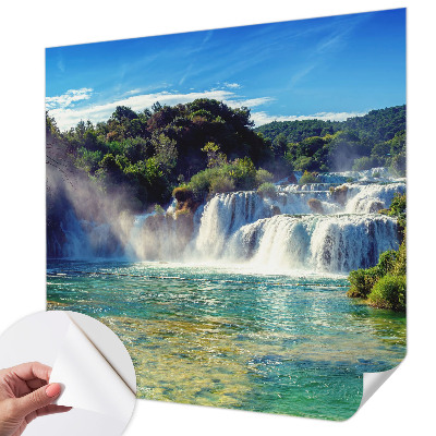 Papel mural texturado decorativo con motivo de paisaje de cascada