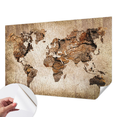 Mural de pared con estampado hermoso con diseño de mapa en madera