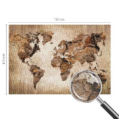 Mural de pared con estampado hermoso con diseño de mapa en madera