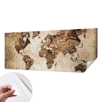 Mural de pared con estampado hermoso con diseño de mapa en madera