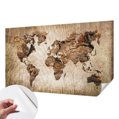 Mural de pared con estampado hermoso con diseño de mapa en madera