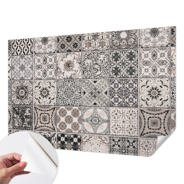 Fotomural decorativo para cabecero de cama con patrones de azulejos