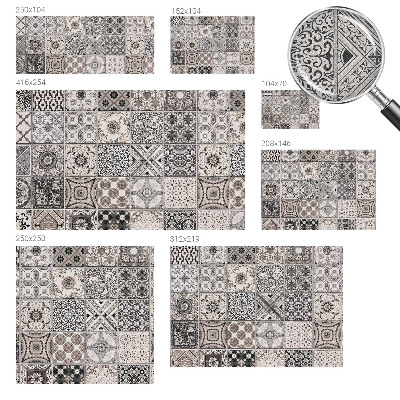 Fotomural decorativo para cabecero de cama con patrones de azulejos