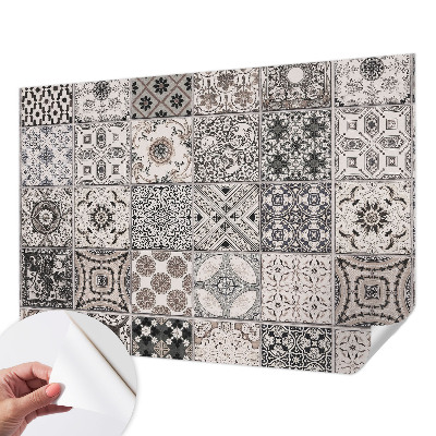 Fotomural decorativo para cabecero de cama con patrones de azulejos