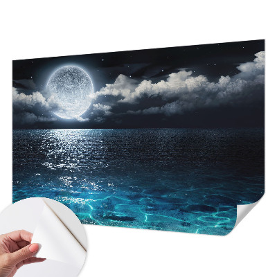 Fotomural decorativo para cabecero de cama con diseño de mar nocturno