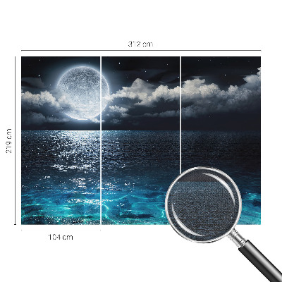 Fotomural decorativo para cabecero de cama con diseño de mar nocturno