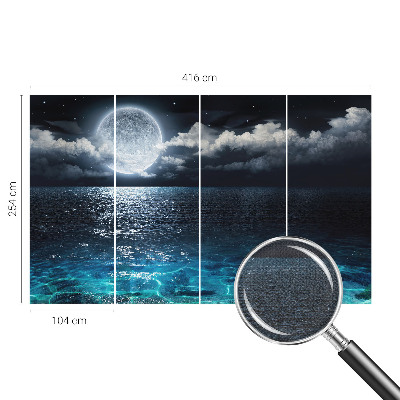 Fotomural decorativo para cabecero de cama con diseño de mar nocturno