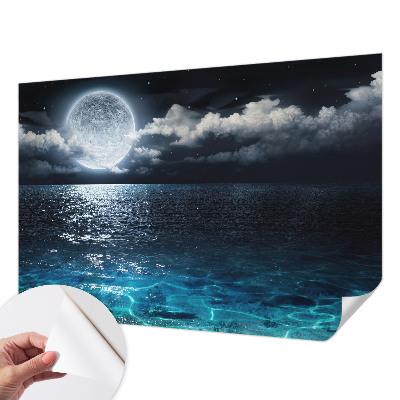 Fotomural decorativo para cabecero de cama con diseño de mar nocturno