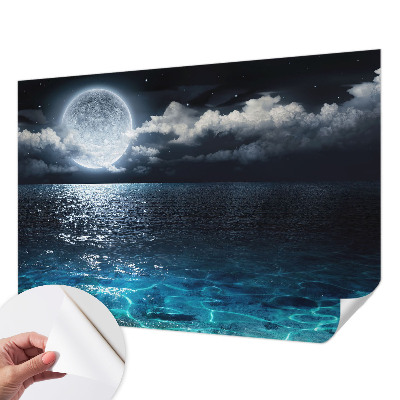 Fotomural decorativo para cabecero de cama con diseño de mar nocturno