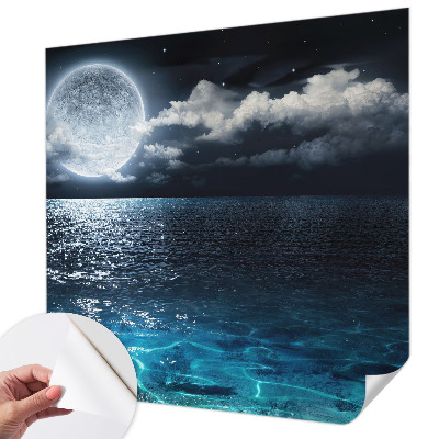 Fotomural decorativo para cabecero de cama con diseño de mar nocturno