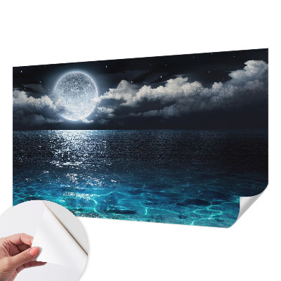 Fotomural decorativo para cabecero de cama con diseño de mar nocturno