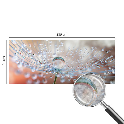 Fotomural decorativo para cabecero de cama con el diseño 'Una gota sobre un diente de león'