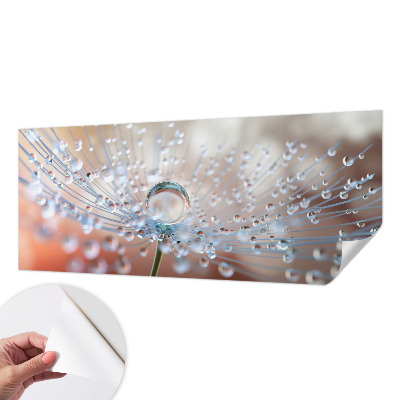 Fotomural decorativo para cabecero de cama con el diseño 'Una gota sobre un diente de león'