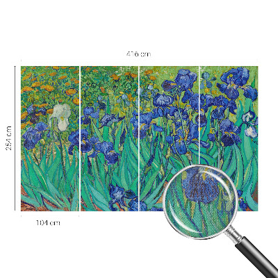 Fotomural decorativo para cabecero de cama con un motivo de flores de jardín
