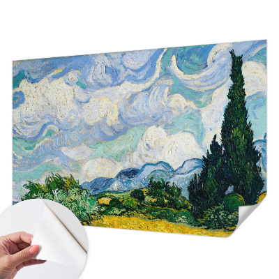 Papel mural texturado decorativo con diseño de nubes expresivas