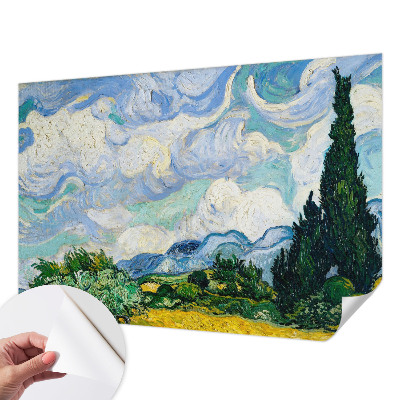 Papel mural texturado decorativo con diseño de nubes expresivas