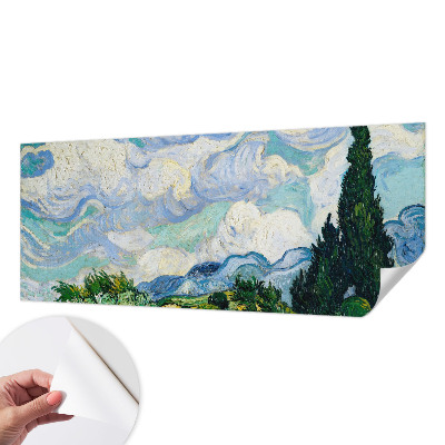Papel mural texturado decorativo con diseño de nubes expresivas