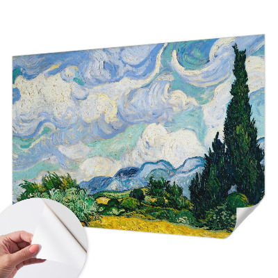 Papel mural texturado decorativo con diseño de nubes expresivas