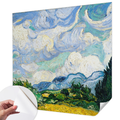 Papel mural texturado decorativo con diseño de nubes expresivas
