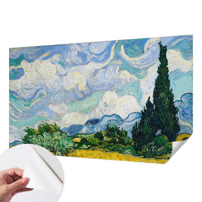 Papel mural texturado decorativo con diseño de nubes expresivas