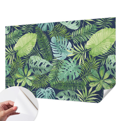 Fotomural decorativo para cabecero de cama con diseño de hojas tropicales