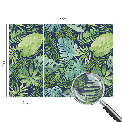 Fotomural decorativo para cabecero de cama con diseño de hojas tropicales