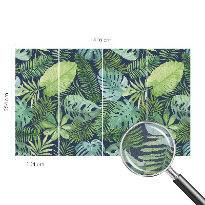 Fotomural decorativo para cabecero de cama con diseño de hojas tropicales