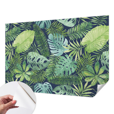 Fotomural decorativo para cabecero de cama con diseño de hojas tropicales