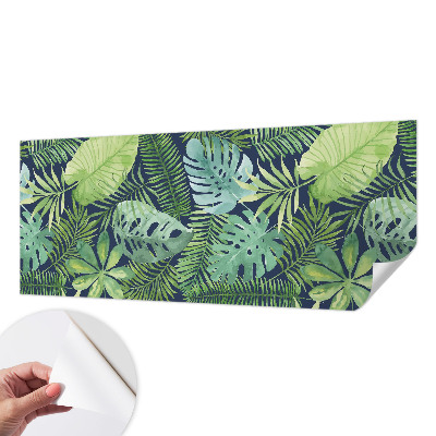 Fotomural decorativo para cabecero de cama con diseño de hojas tropicales