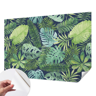 Fotomural decorativo para cabecero de cama con diseño de hojas tropicales