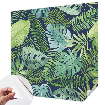 Fotomural decorativo para cabecero de cama con diseño de hojas tropicales