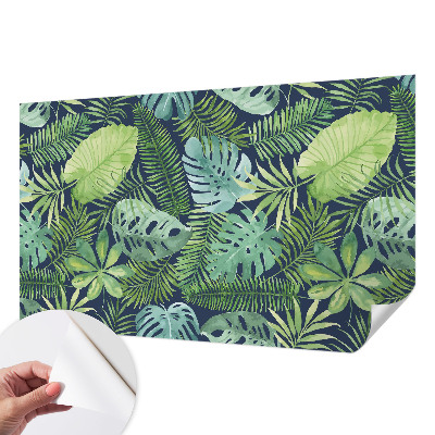 Fotomural decorativo para cabecero de cama con diseño de hojas tropicales