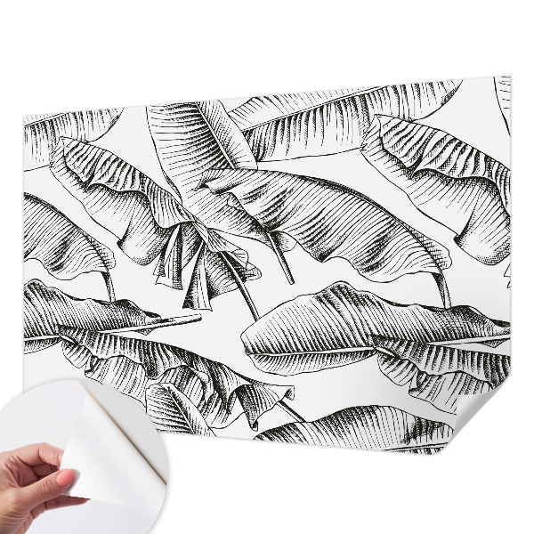 Papel mural con patrón decorativo con diseño de hojas de plátano