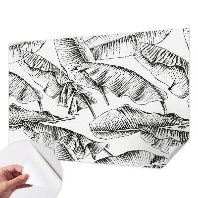 Papel mural con patrón decorativo con diseño de hojas de plátano