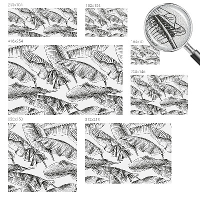 Papel mural con patrón decorativo con diseño de hojas de plátano