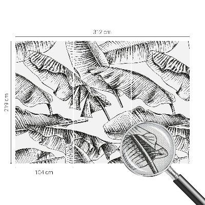 Papel mural con patrón decorativo con diseño de hojas de plátano