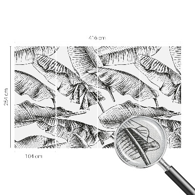 Papel mural con patrón decorativo con diseño de hojas de plátano