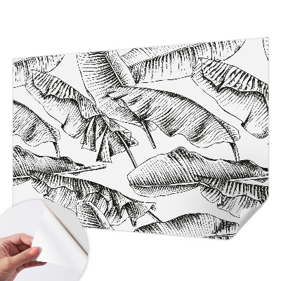 Papel mural con patrón decorativo con diseño de hojas de plátano