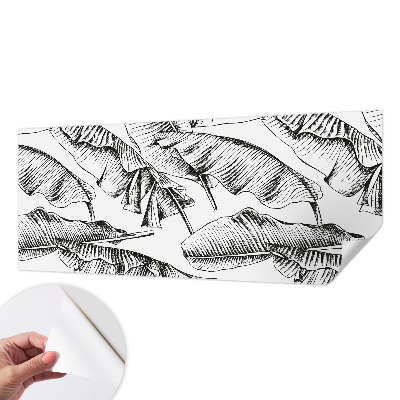 Papel mural con patrón decorativo hojas de plátano