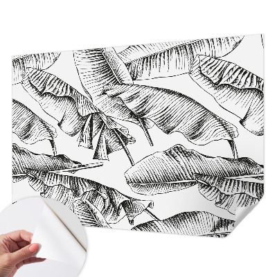 Papel mural con patrón decorativo hojas de plátano