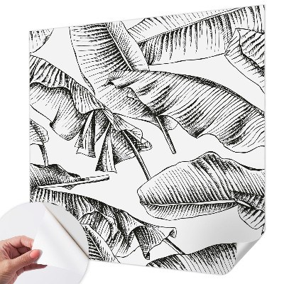 Papel mural con patrón decorativo con diseño de hojas de plátano