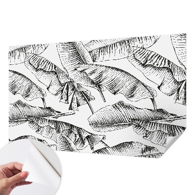 Papel mural con patrón decorativo con diseño de hojas de plátano