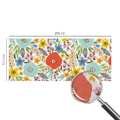 Papel mural texturado decorativo estampado floral