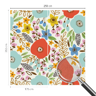 Papel mural texturado decorativo estampado floral