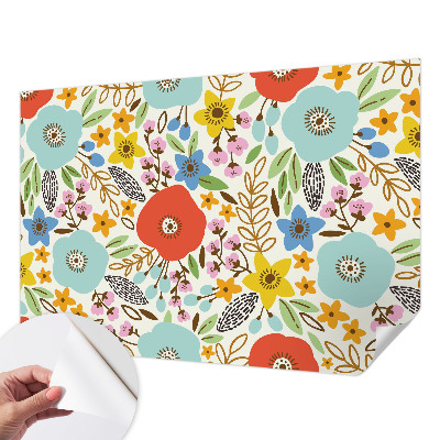 Papel mural texturado decorativo con estampado floral