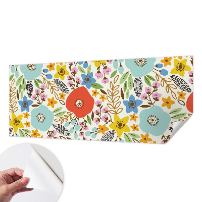 Papel mural texturado decorativo con estampado floral